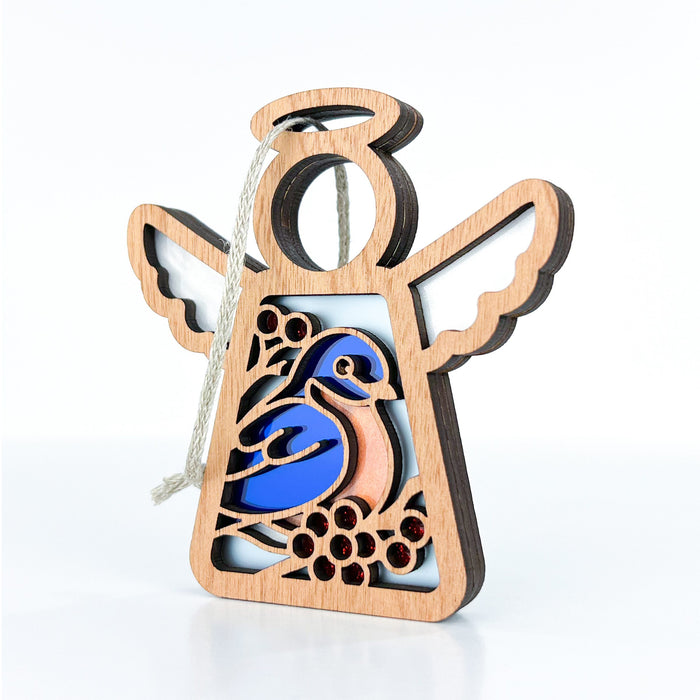 Bird ornament showcasing a bluebird, ideal as a bird lover gift for those who enjoy bird watching.