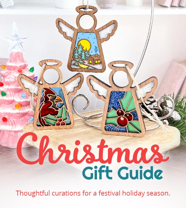 Christmas Gift Guide. Thoughtful curations for a festive holiday season. Find Christmas gifts with Forged Flare® Christmas angel ornaments for a special Christmas present in our thoughtful holiday gift guide.